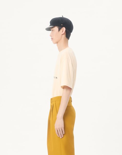 Valentino - Valentino Cotton T-shirt With Made In Valentino Print - Butter/black - Man - T-shirts And Sweatshirts